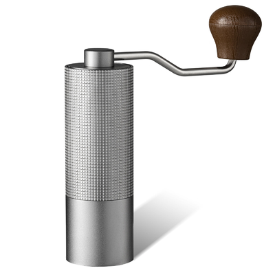 Antike Handkaffeemühle aus Aluminiumlegierung mit Massivholzgriff