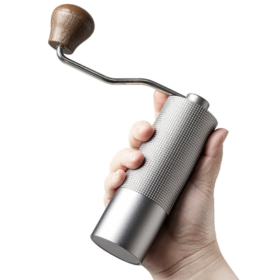 Modernes manuelles Aluminium-Kaffeemühlen-kundenspezifisches Logo für Werbung