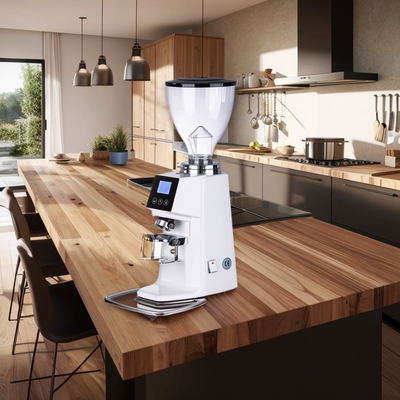 10 - 15 kg/h Schleifgeschwindigkeit Silber Kaffeemühle mit flachen Schleifen